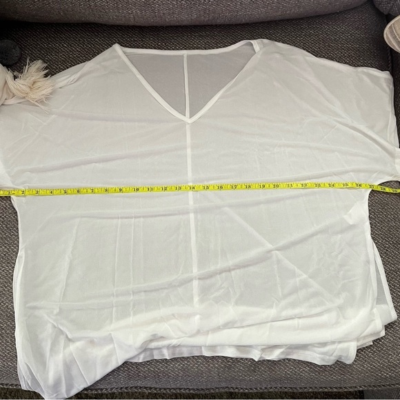 Sheer White V-Neck Blouse or Swimsuit Coverup​​ - Picture 5 of 5